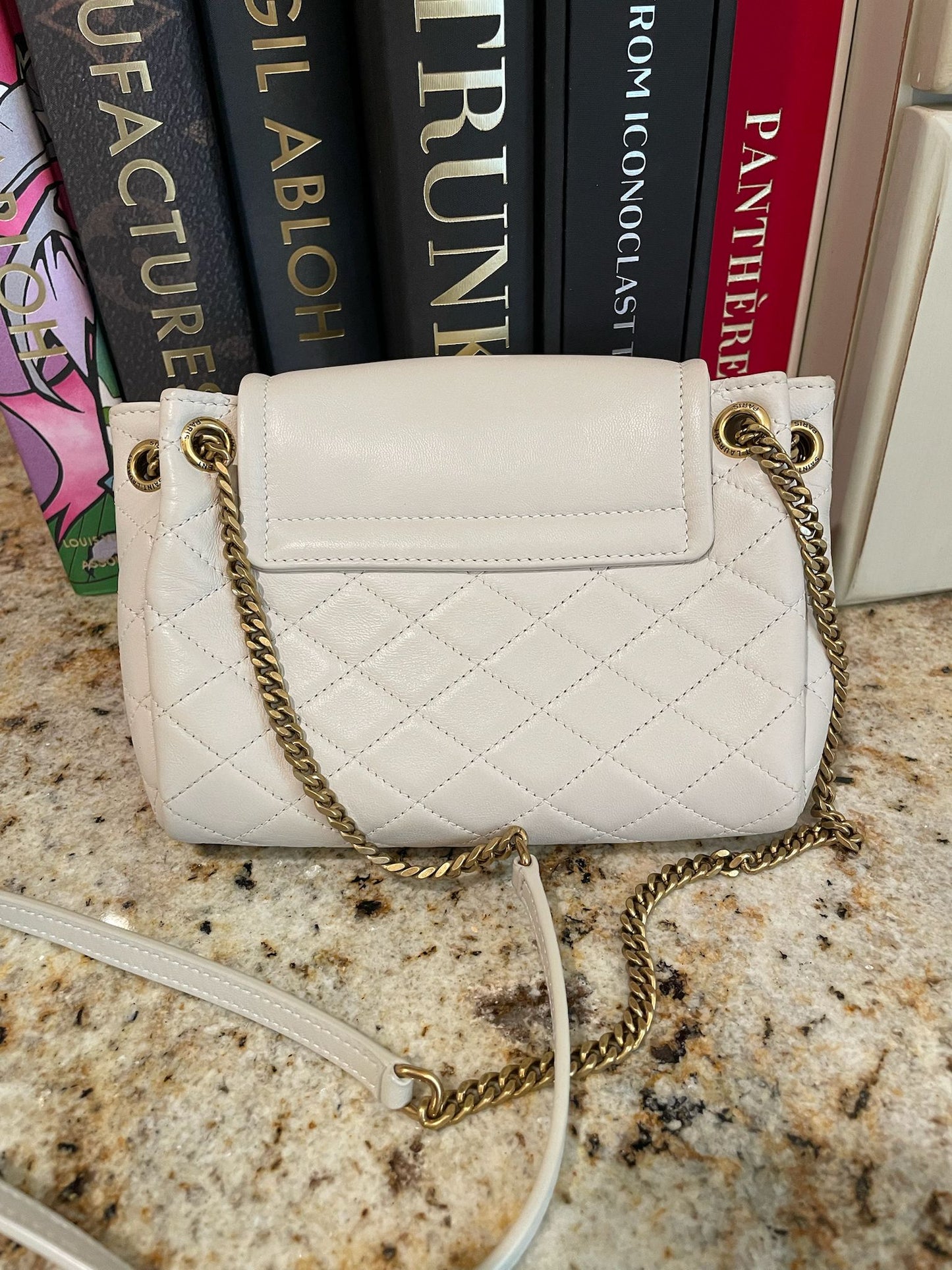 YSL White Shoulder Bag