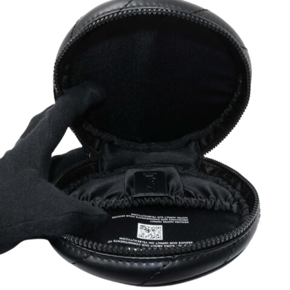 Black Leather Cosmetic Pouch