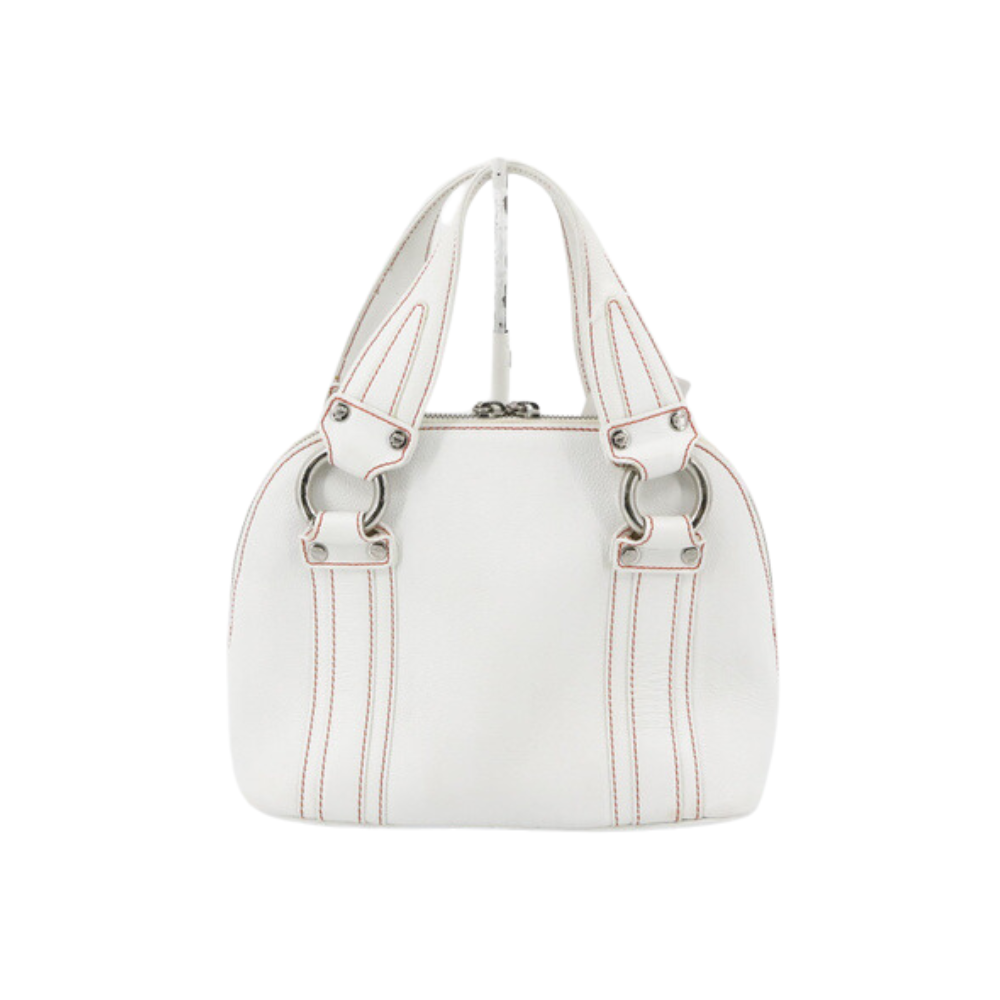 White Leather Tote Bag