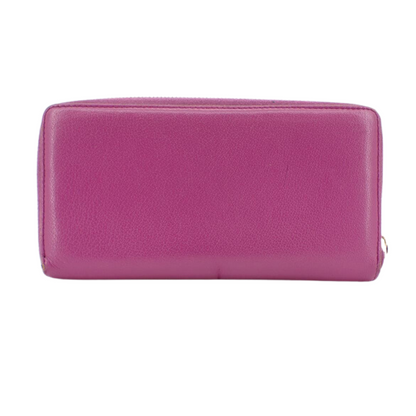 Pink Leather Zippy Wallet