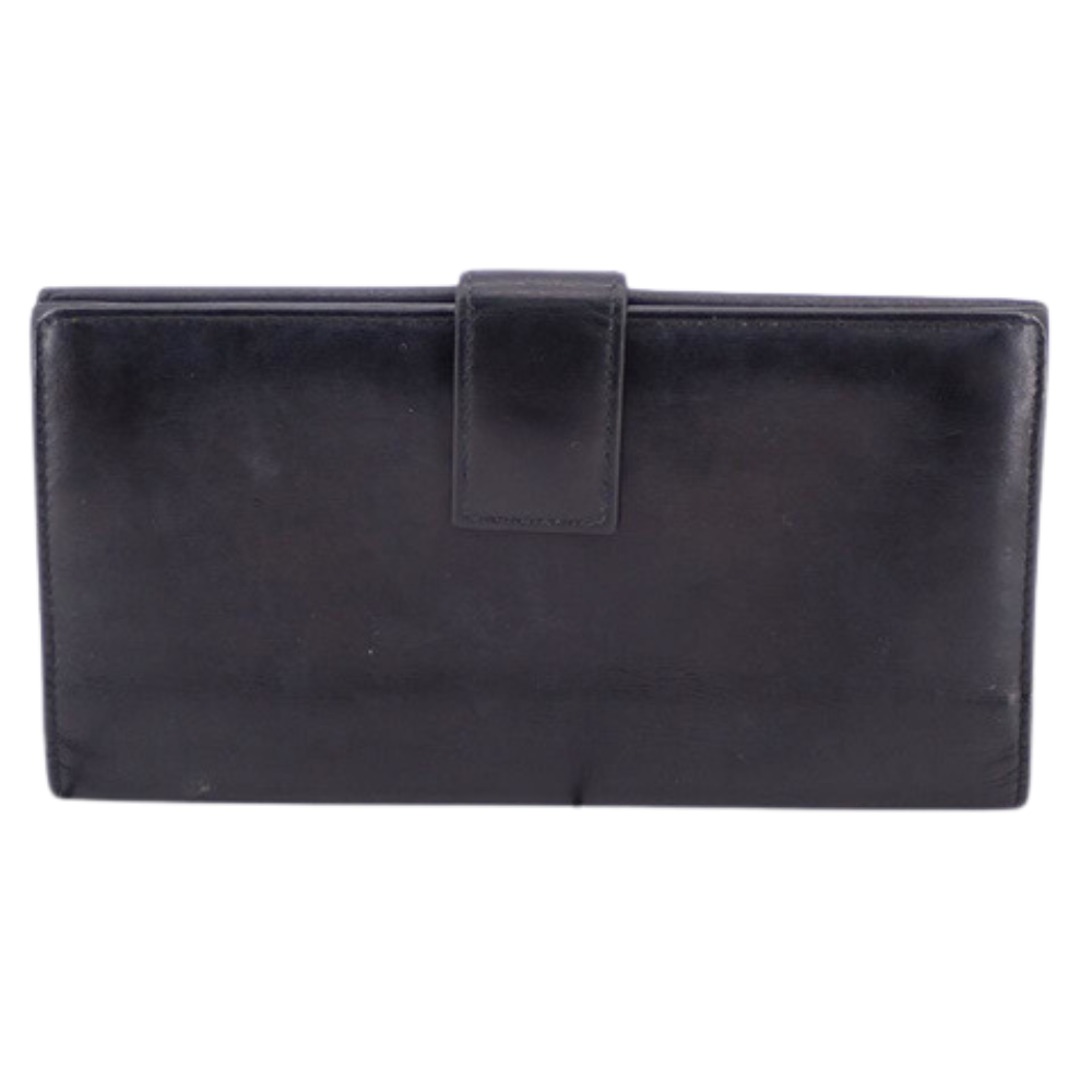 Black Leather Continental Wallet