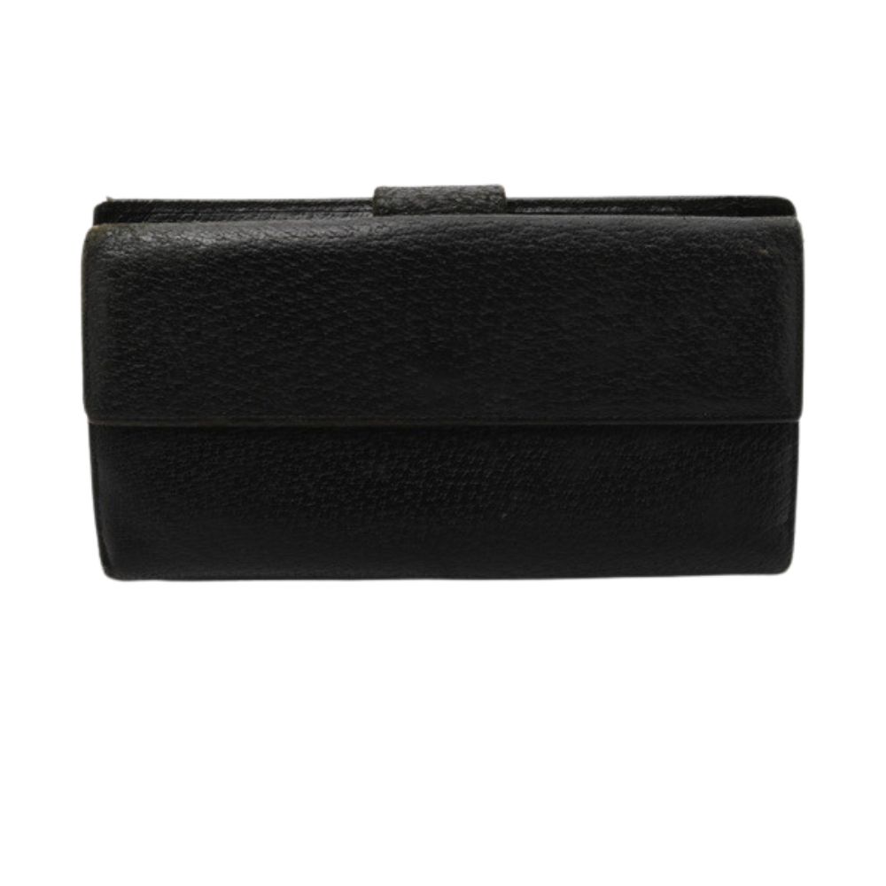 Black Leather Compact Wallet