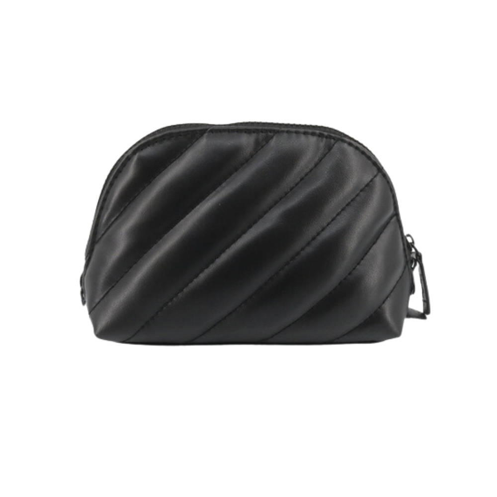 Black Leather Cosmetic Pouch