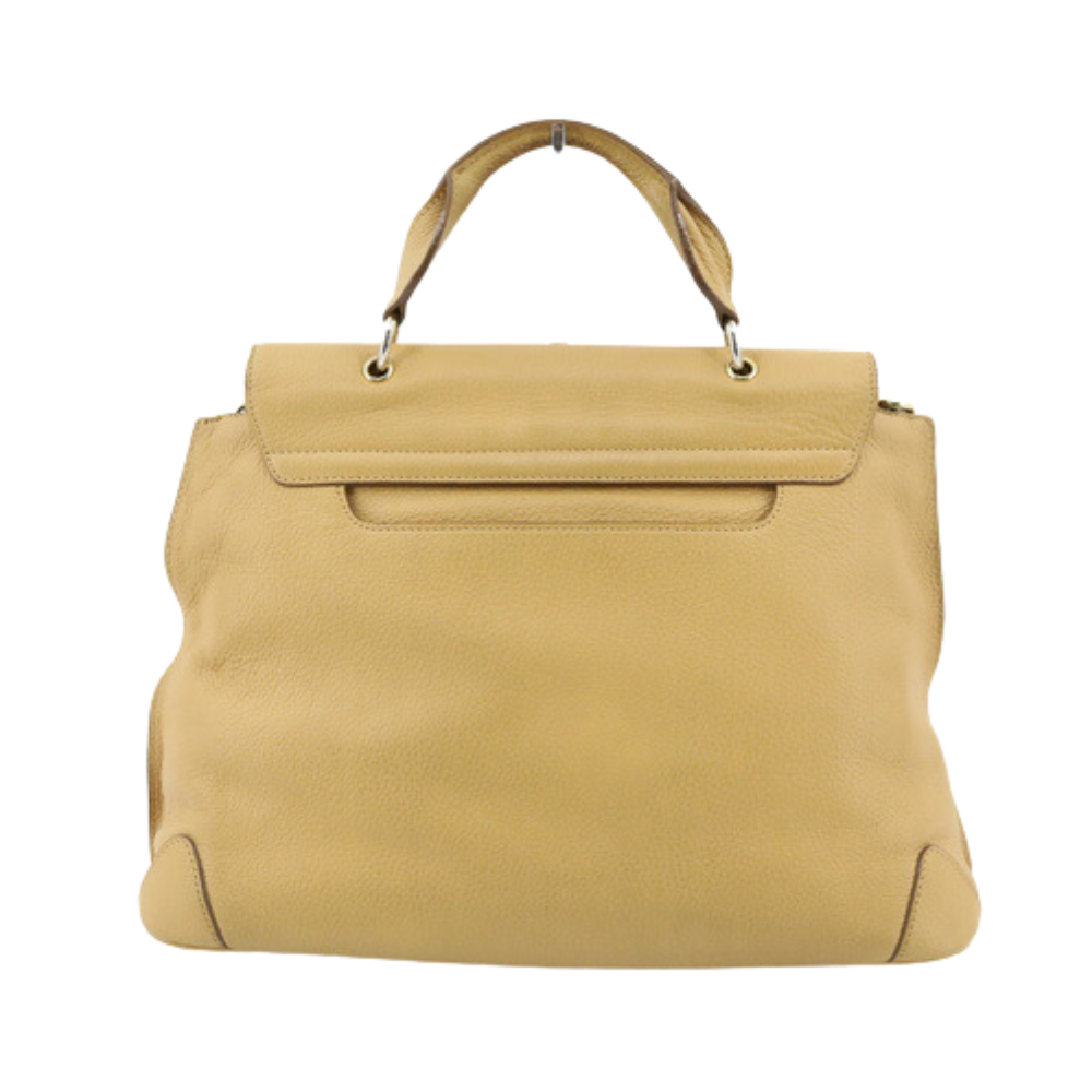 Yellow Leather Tote Bag