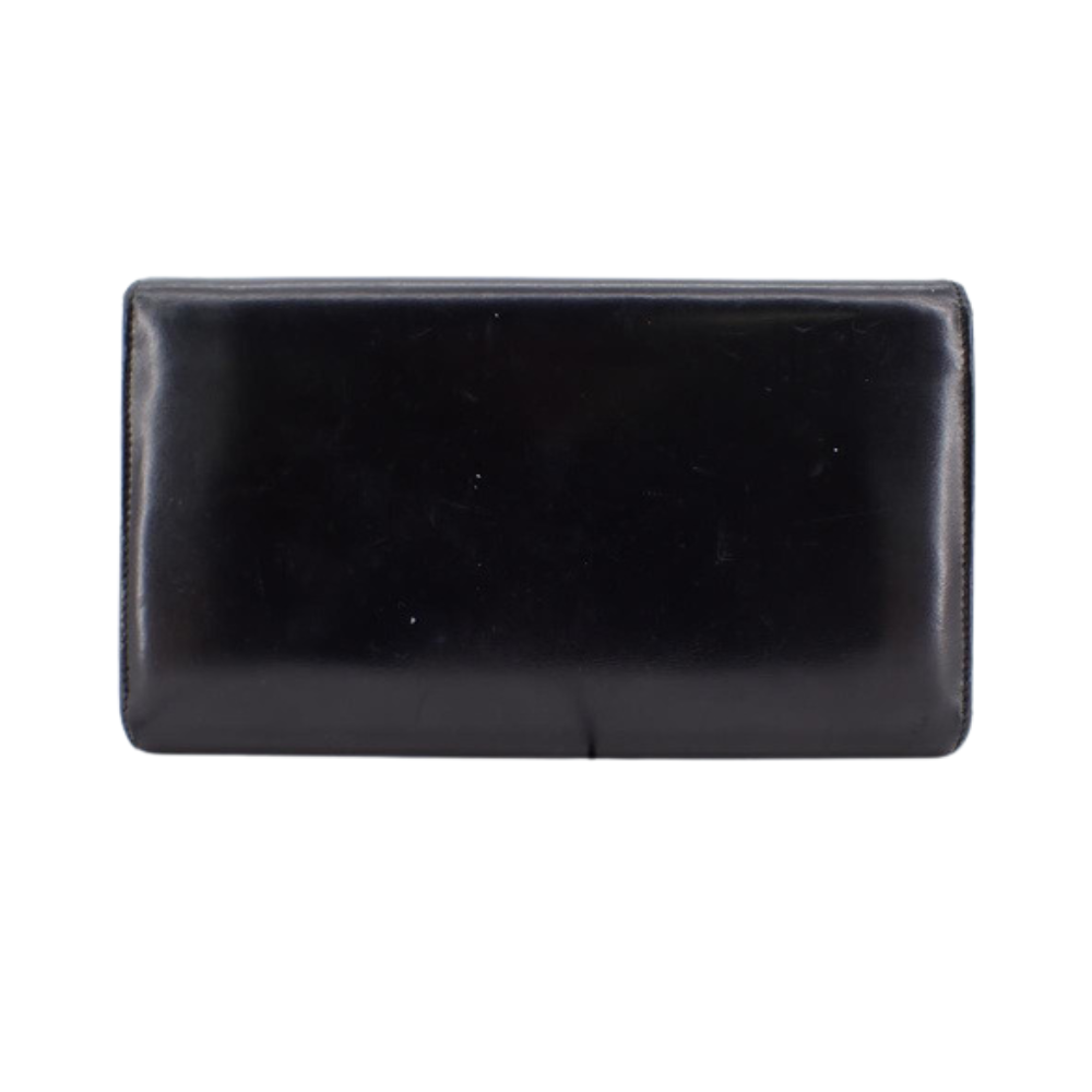 Black Leather Long Wallet