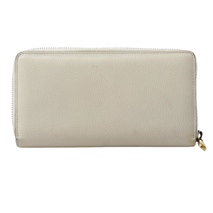 White Gucci Logo Zippy Long Wallet