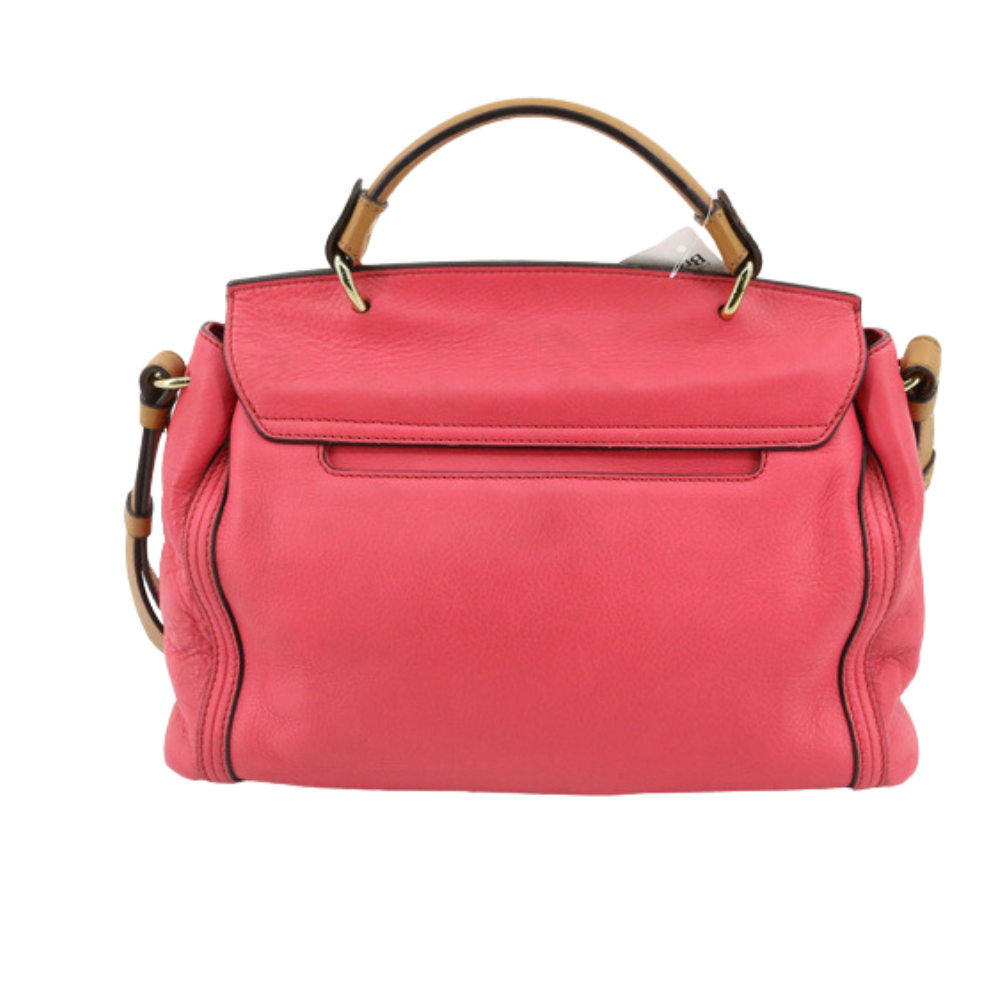 Pink Leather Tote Bag