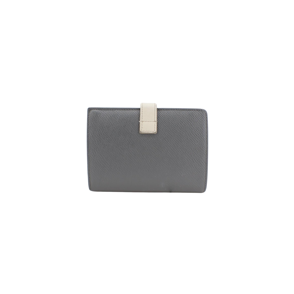 Gray Leather Compact Wallet