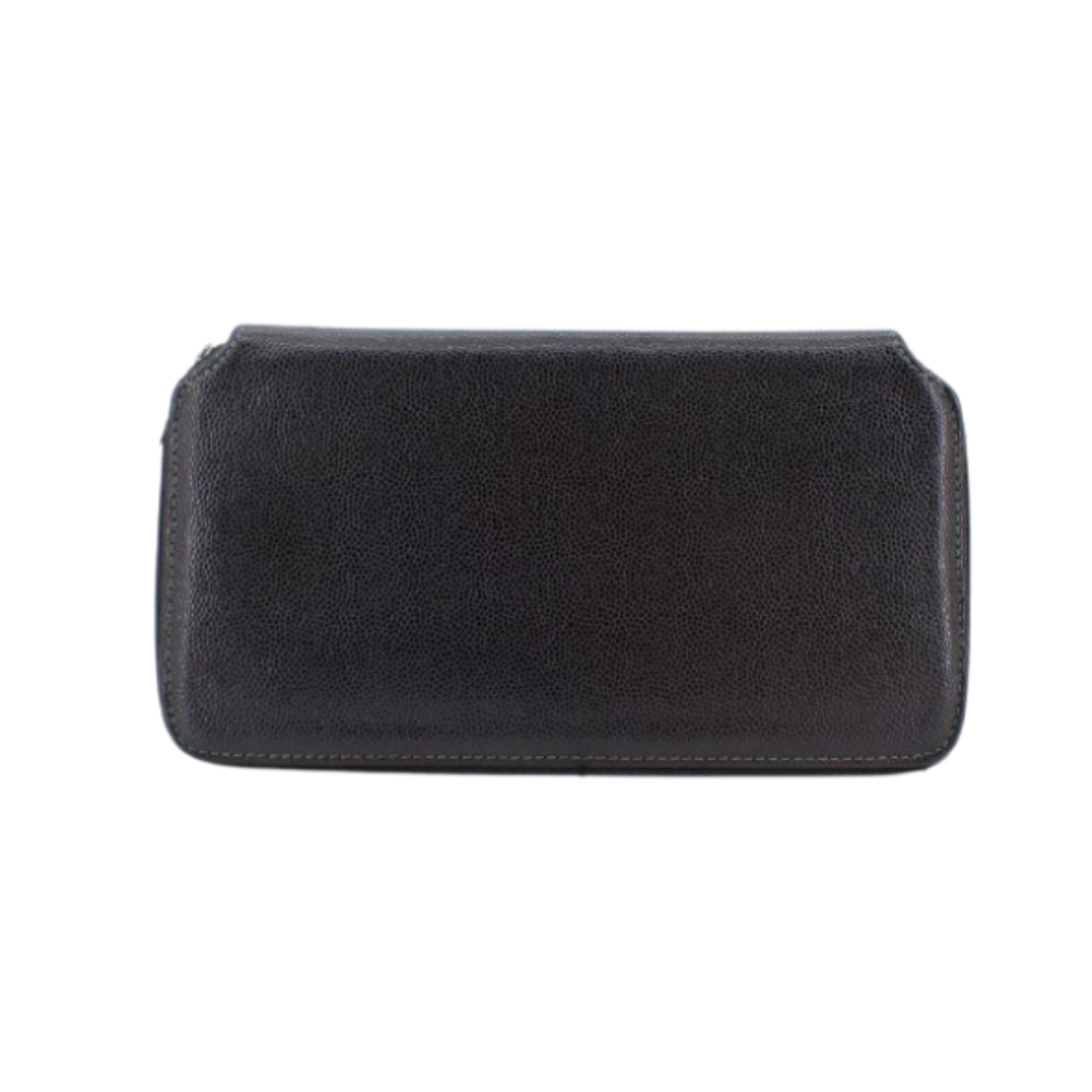 Black Leather Long Wallet