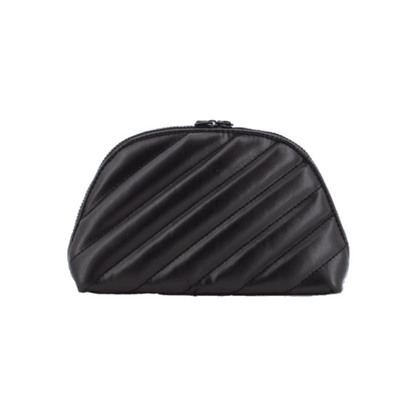 Black Leather Cosmetic Pouch