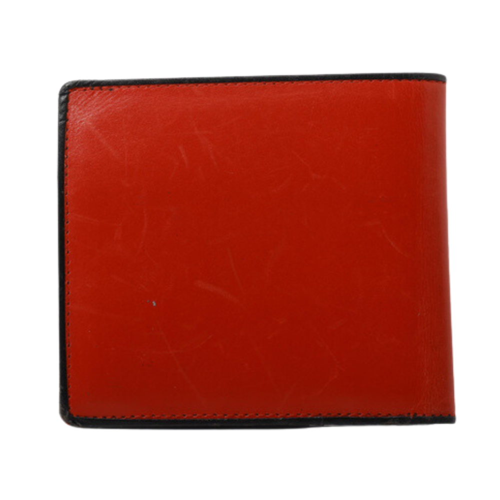 Red Leather Bi-fold Wallet