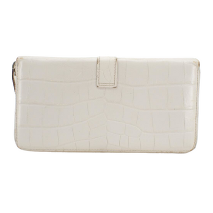 White Crocodile Skin Cassandra Wallet