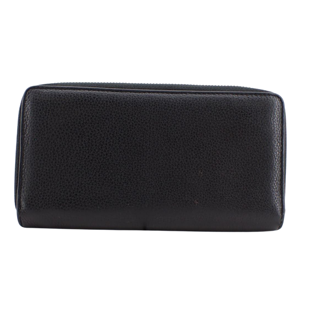 Black Gucci Logo Zippy Long Wallet