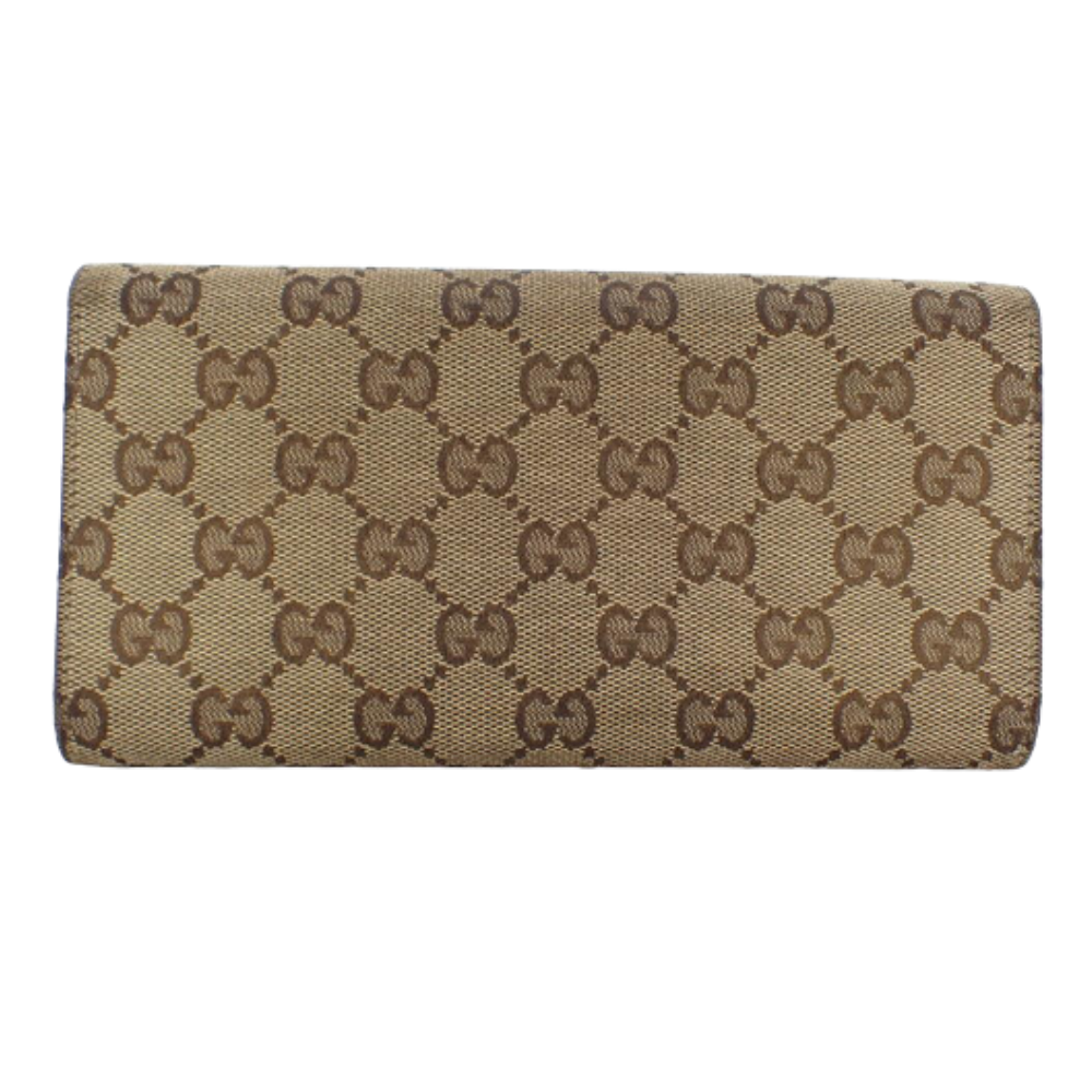 Brown GG Canvas Bi-fold Long Wallet