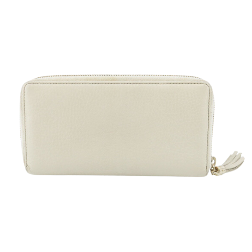 White Soho Zippy Long Wallet