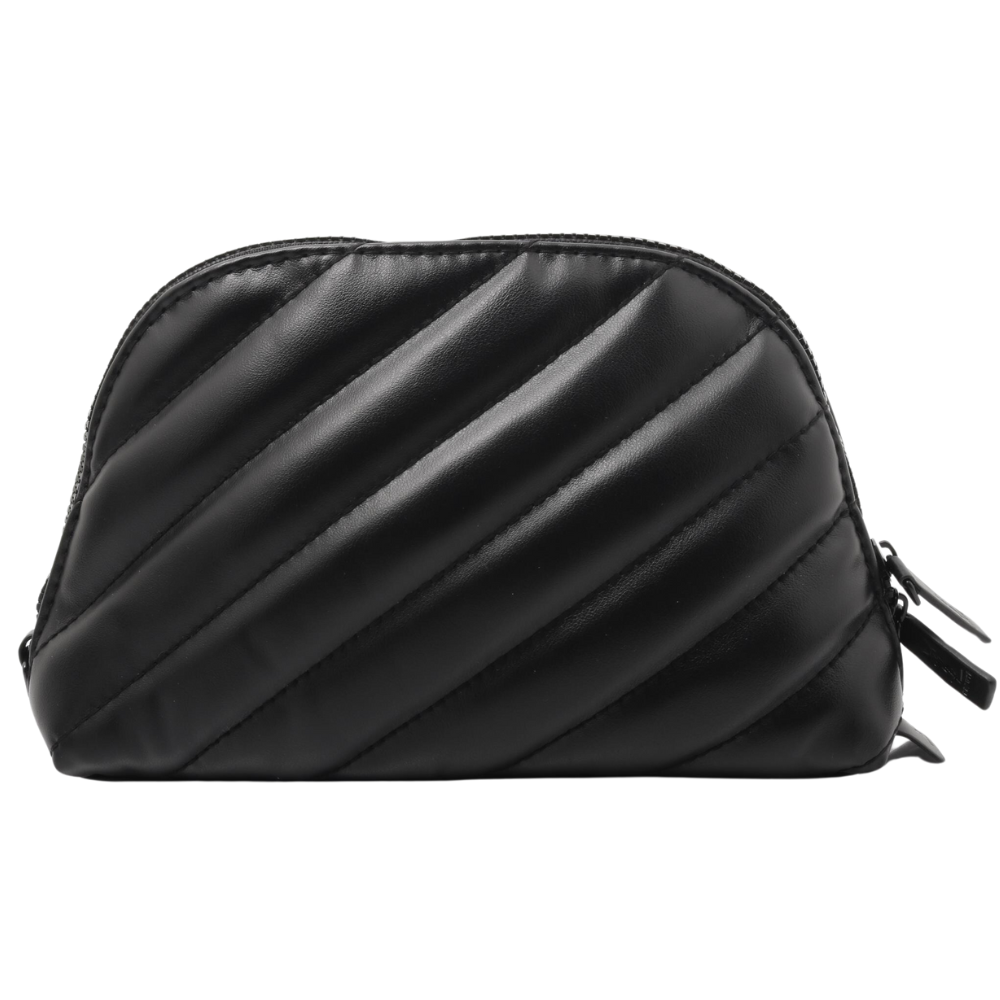 Black Leather Cosmetic Pouch