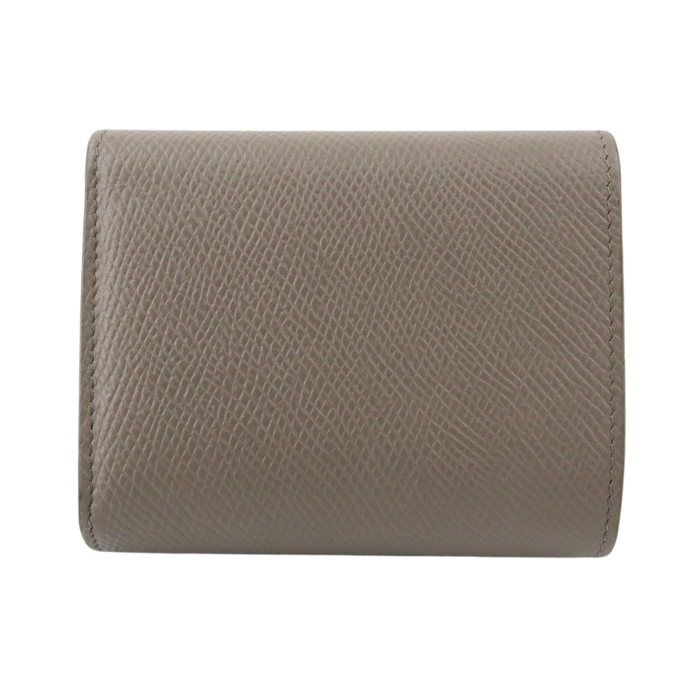 Beige Leather Trifold Wallet