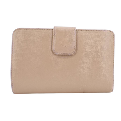 Beige Saffiano Bi-fold Wallet