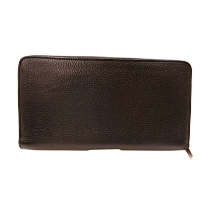 Black Leather Zippy Wallet