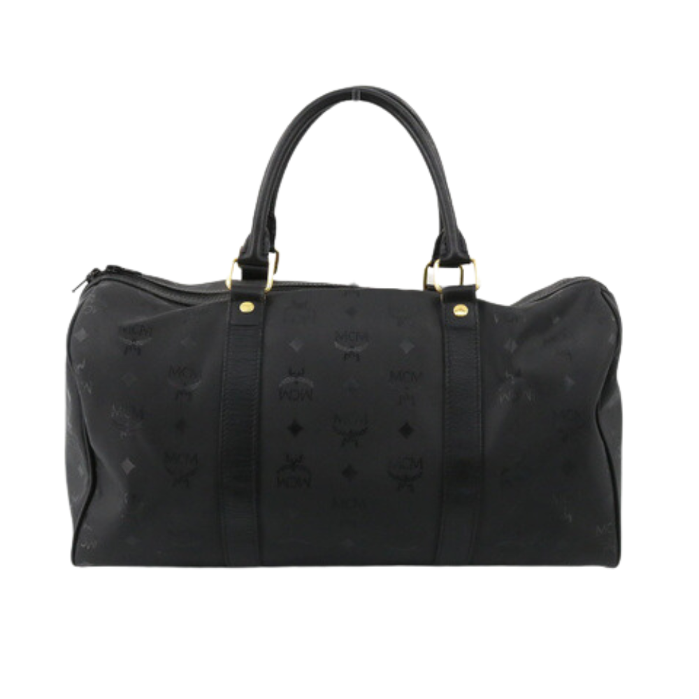 Black Visetos Boston Bag