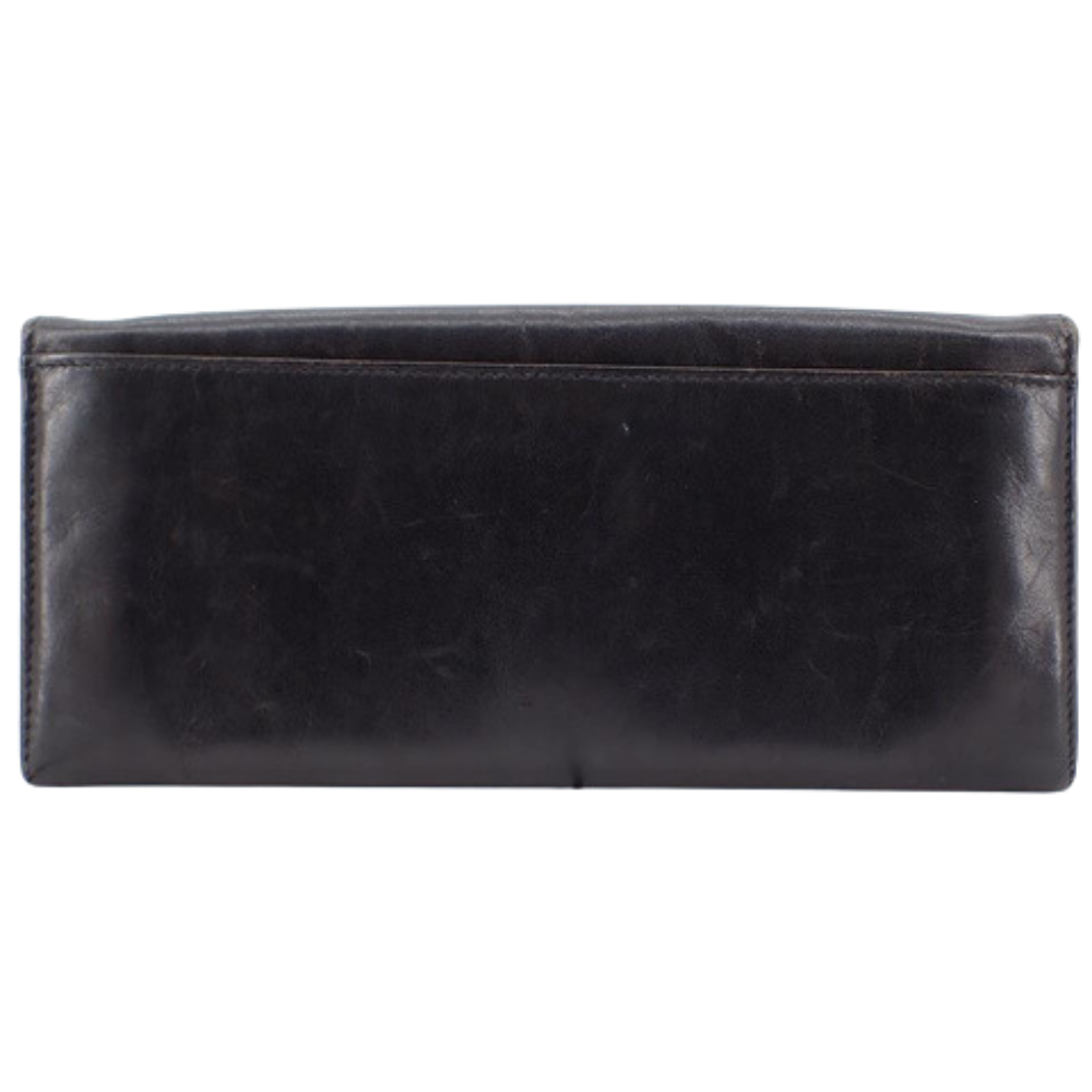 Black Leather Long Wallet