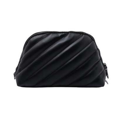 Black Leather Cosmetic Pouch