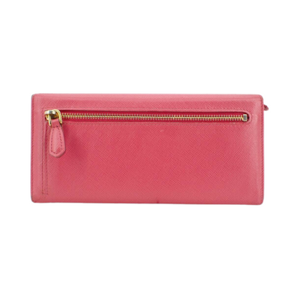 Pink Ribbon Saffiano Long Wallet