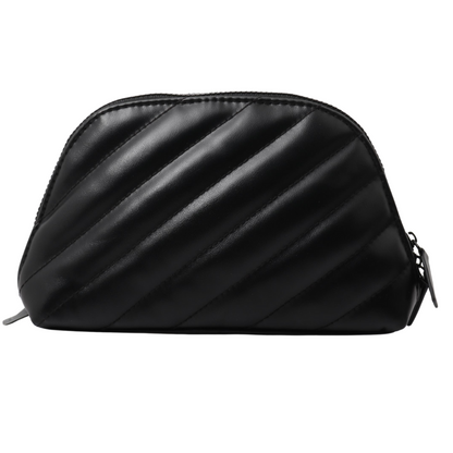 Black Leather Cosmetic Pouch