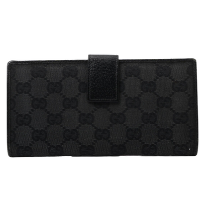 Black GG Canvas Long Wallet