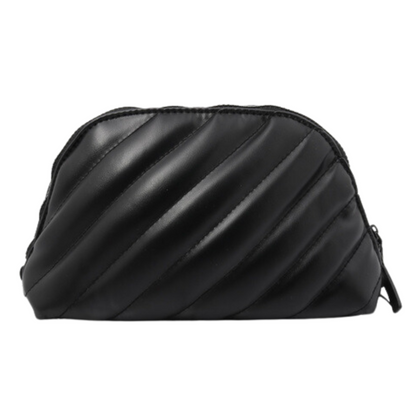 Black Leather Cosmetic Pouch