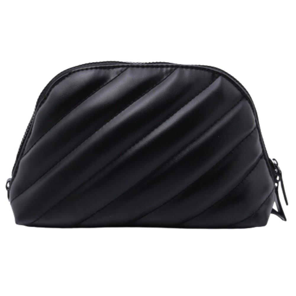 Black Leather Cosmetic Pouch