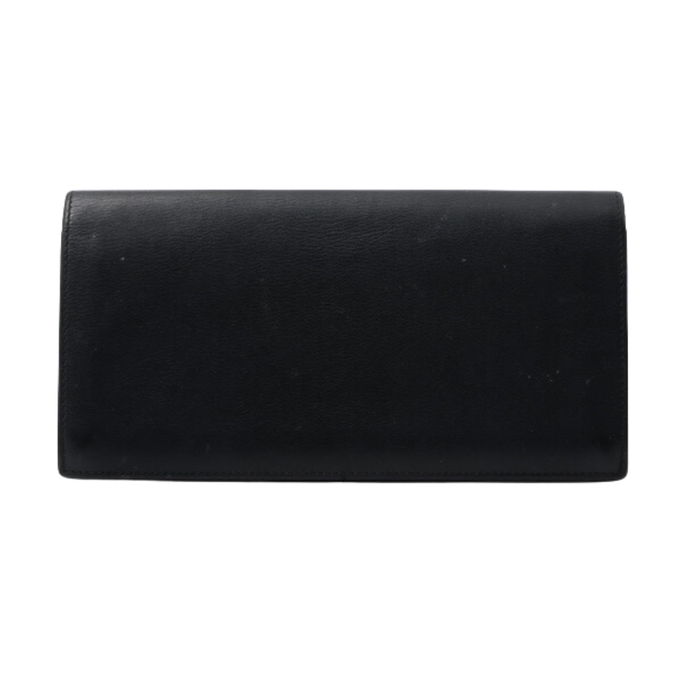 Black Leather Long Wallet