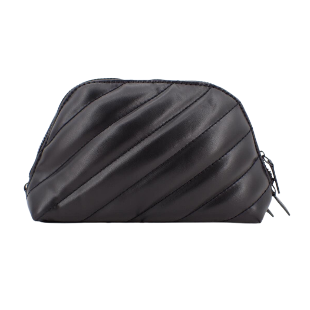 Black Leather Cosmetic Pouch