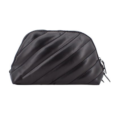 Black Leather Cosmetic Pouch