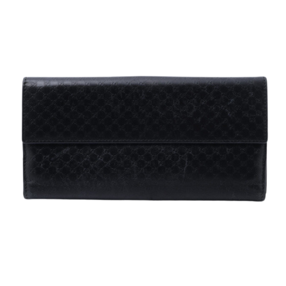 Black Micro GG Jackie Long Wallet