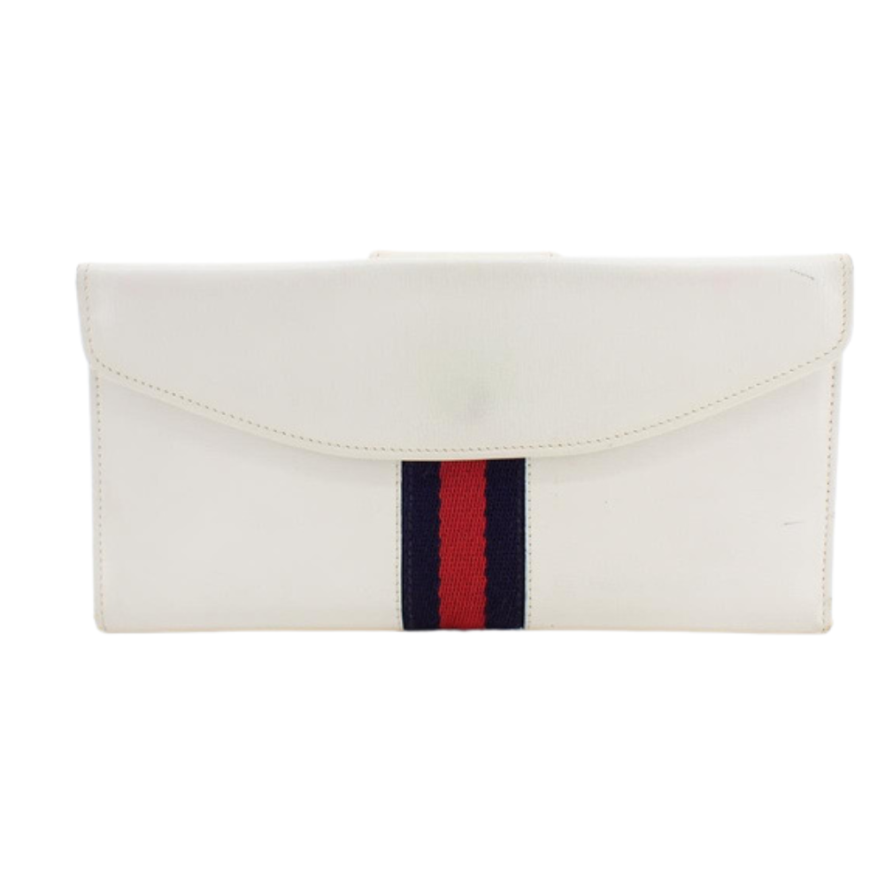 White Shelly Line Long Wallet