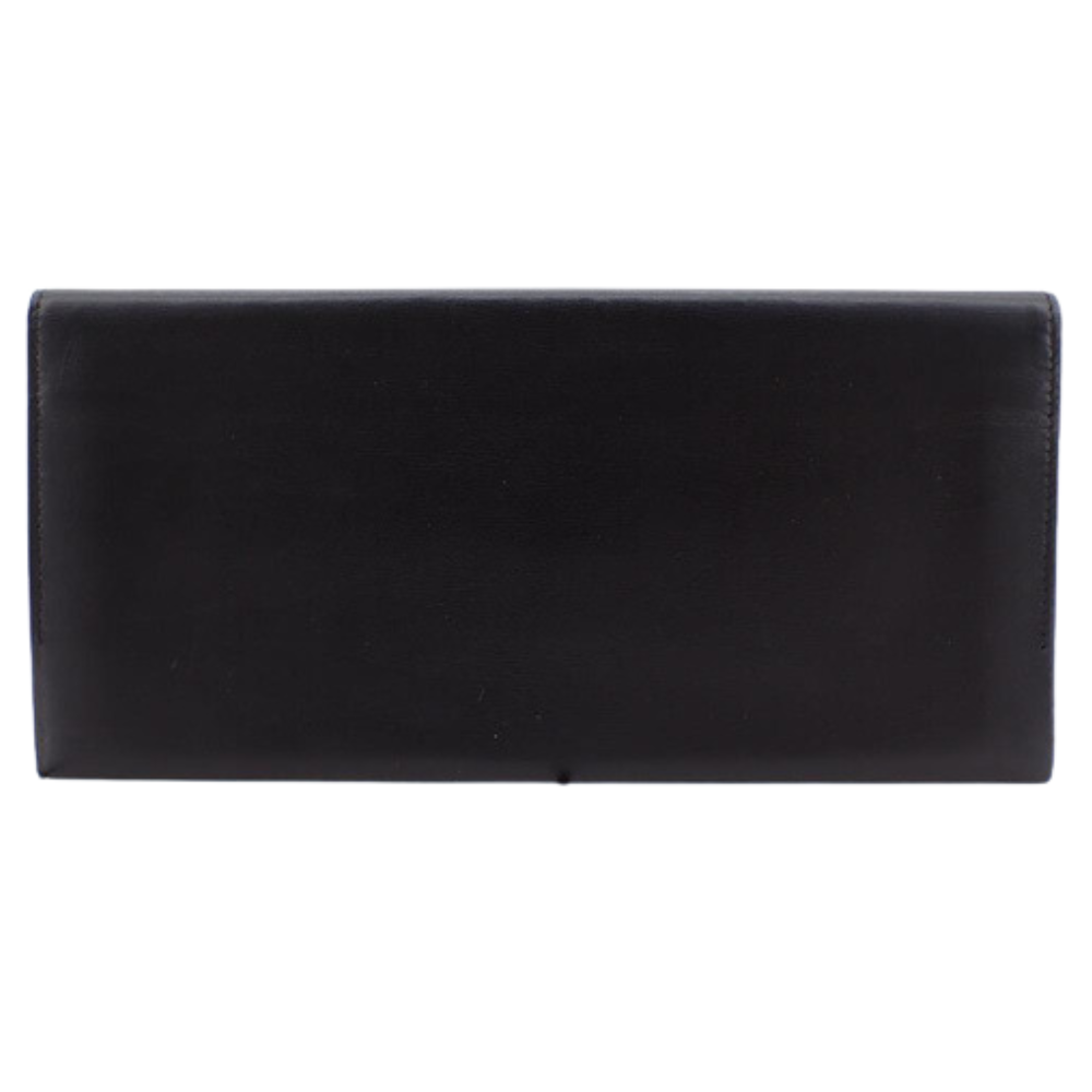 Black Leather Long Wallet