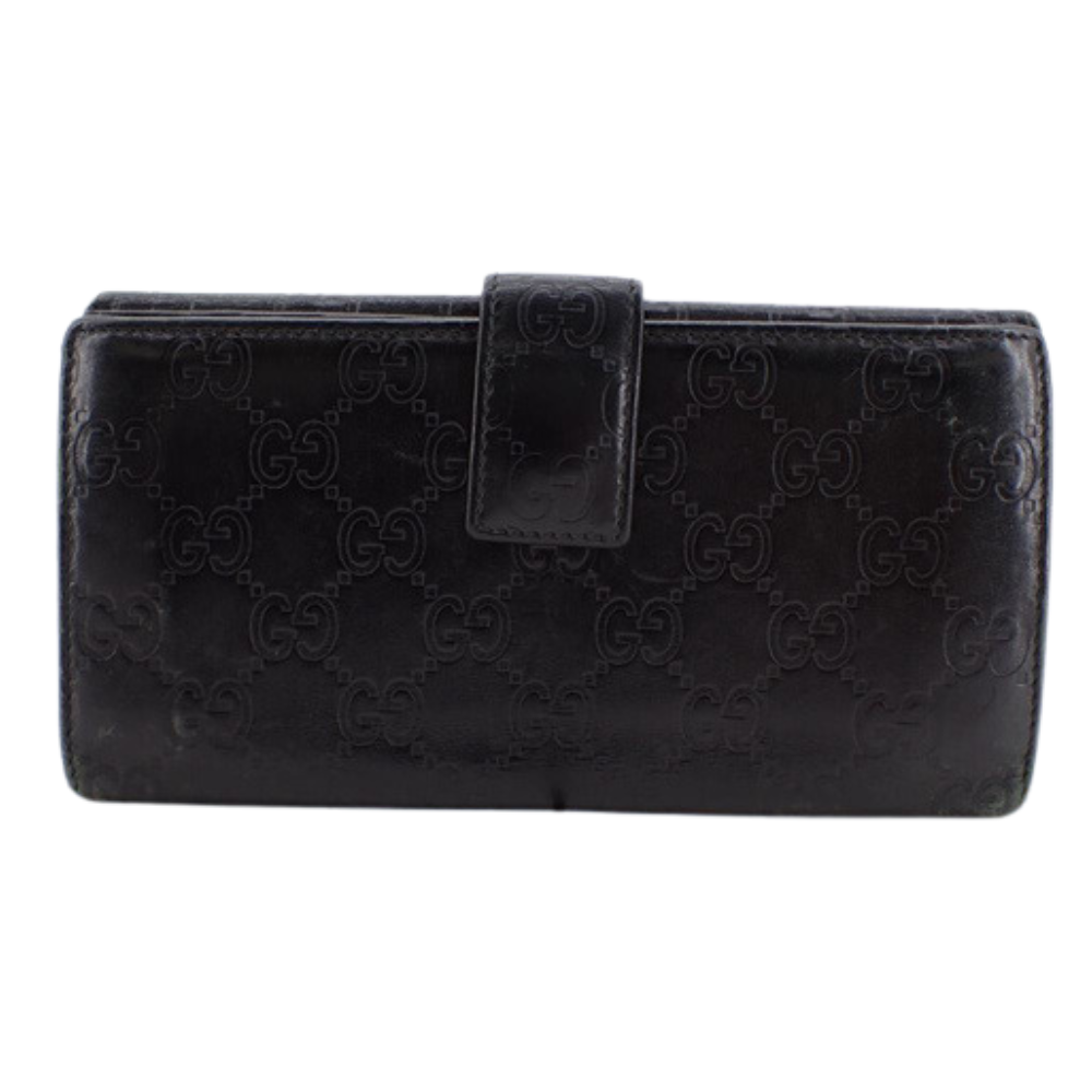 Black Sima Bi-fold Long Wallet