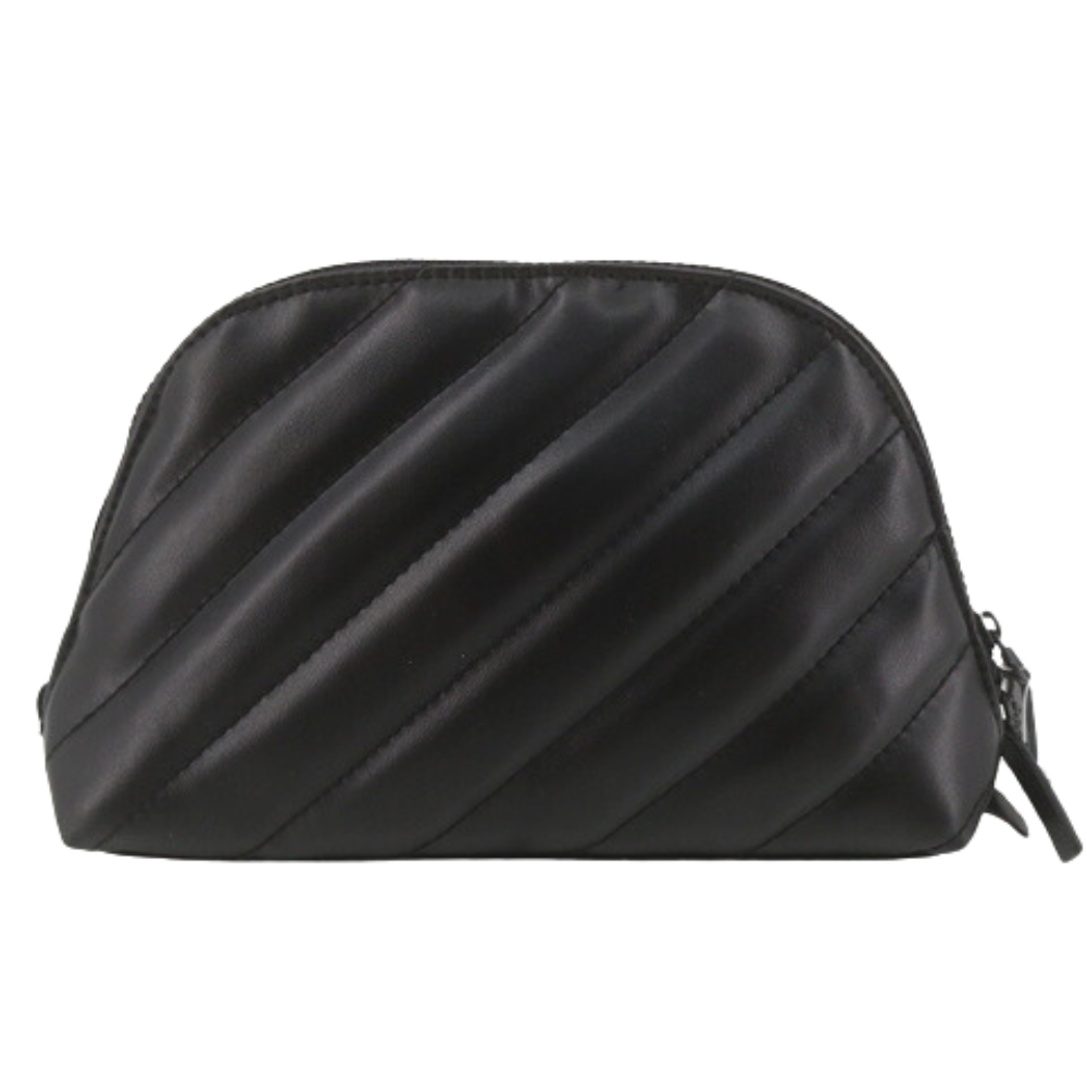 Black Leather Cosmetic Pouch