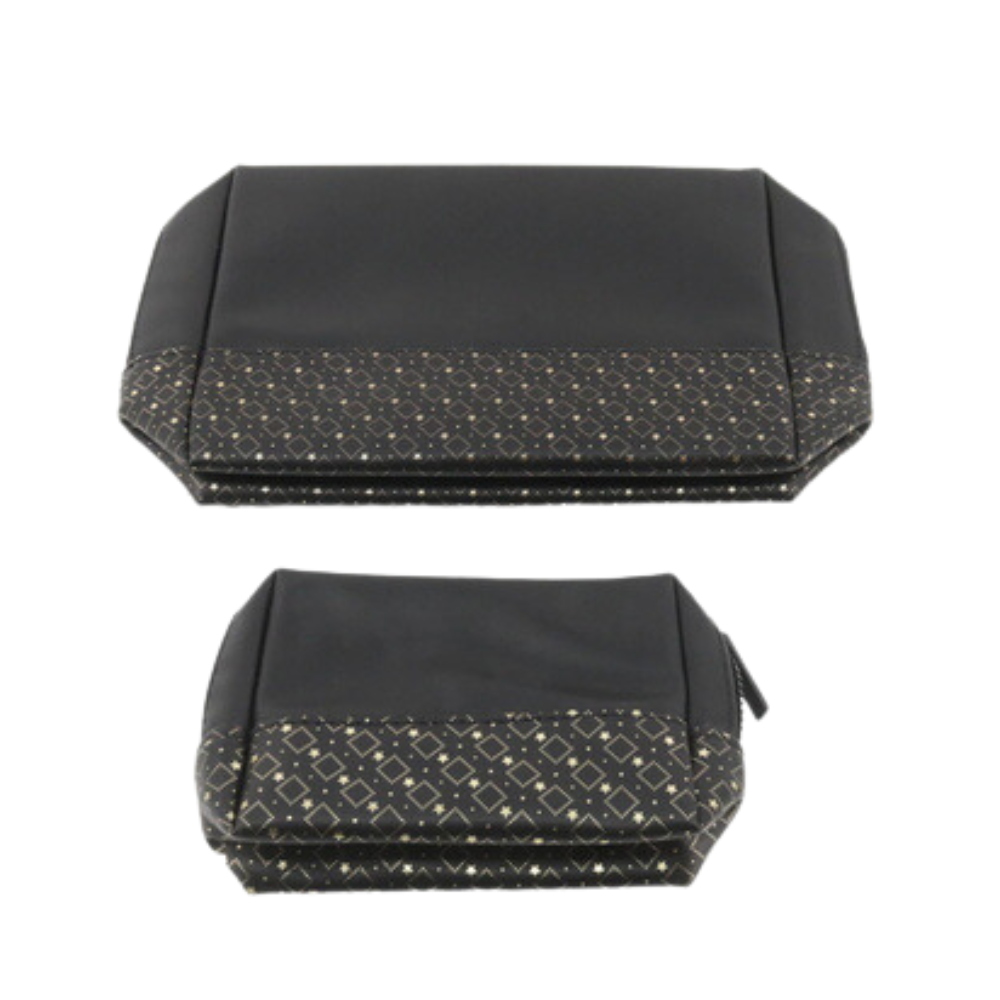 Black Set of 2 Pouch set Vanity Bag