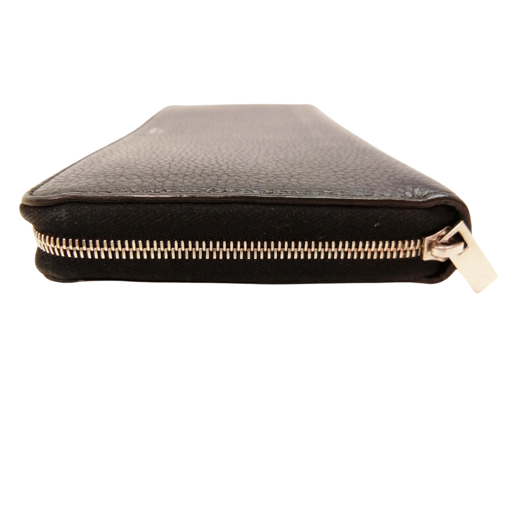 Black Leather Zippy Wallet