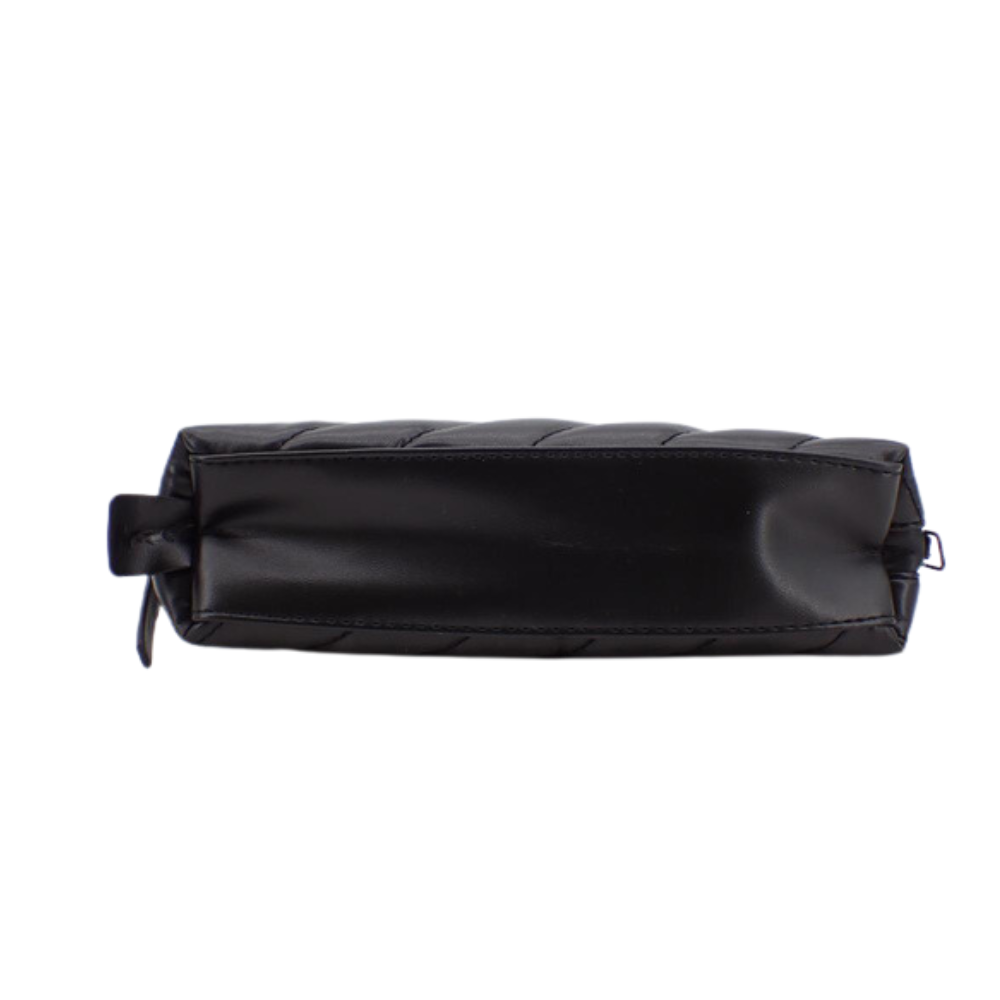 Black Leather Cosmetic Pouch