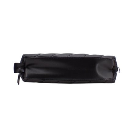 Black Leather Cosmetic Pouch