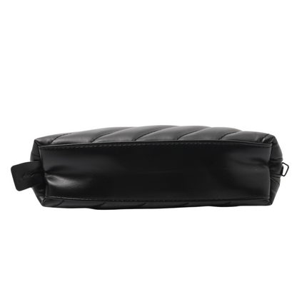 Black Leather Cosmetic Pouch