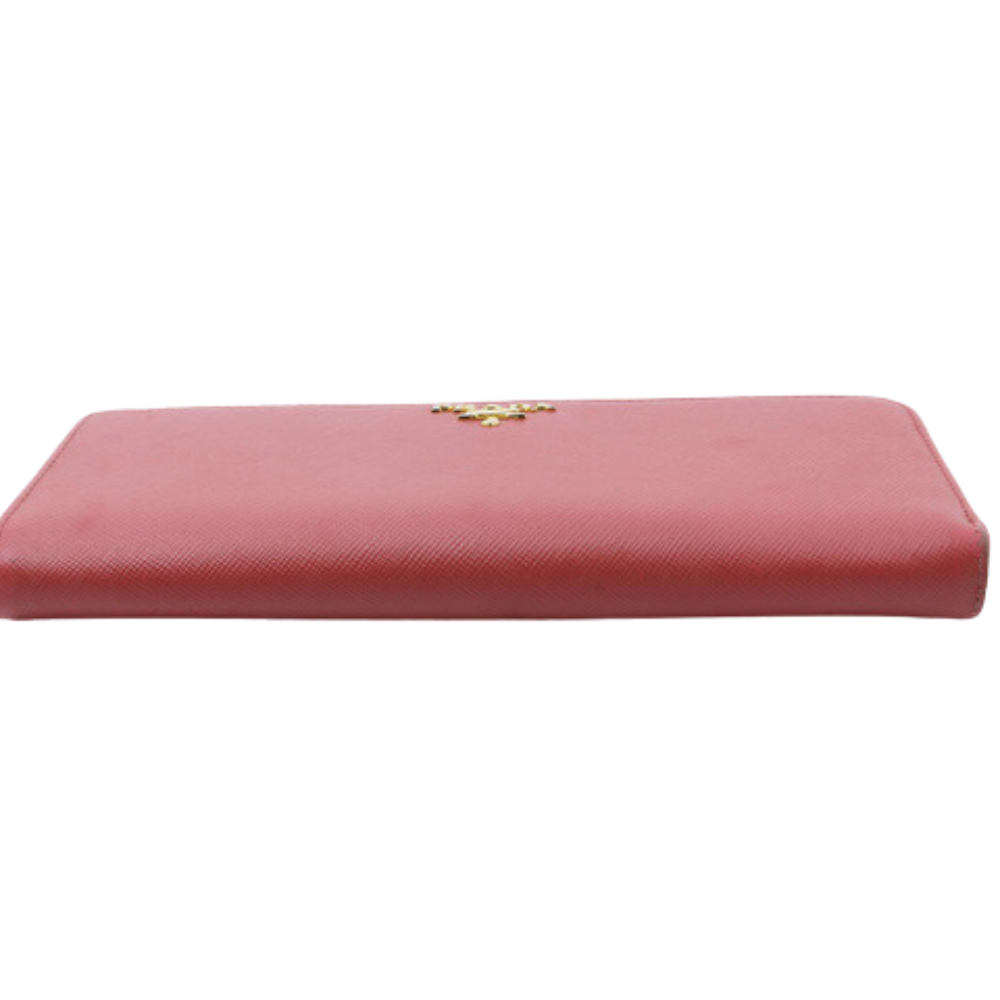 Pink Saffiano Long Wallet