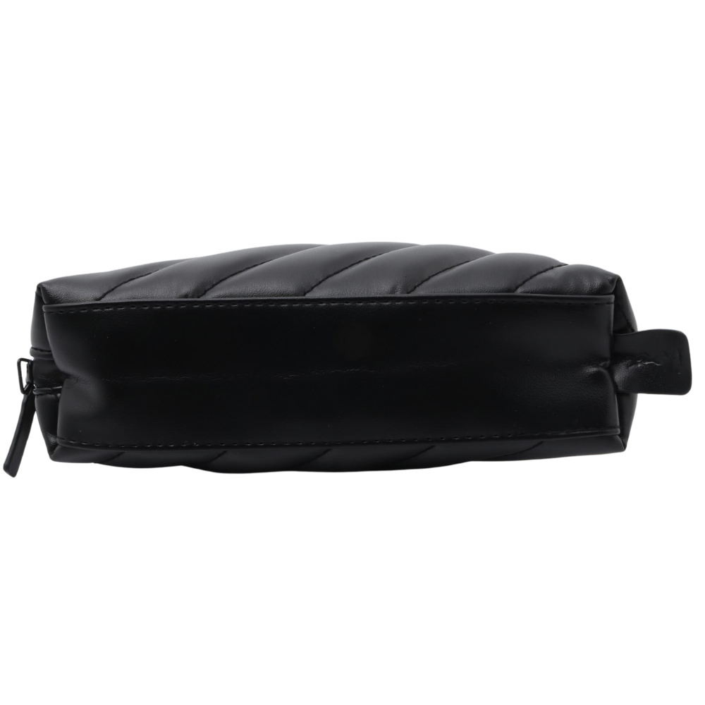 Black Leather Cosmetic Pouch