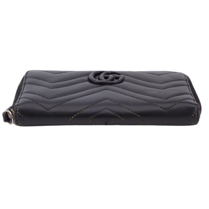 Black Gucci Marmont Zippy Long Wallet