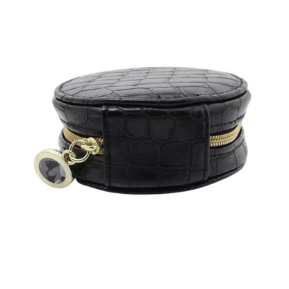 Black Leather Cosmetic Pouch