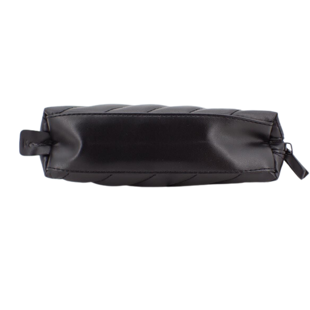 Black Leather Cosmetic Pouch