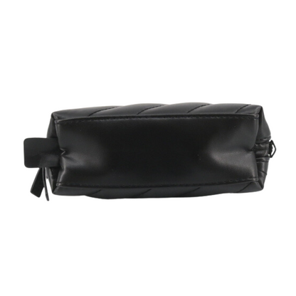 Black Leather Cosmetic Pouch